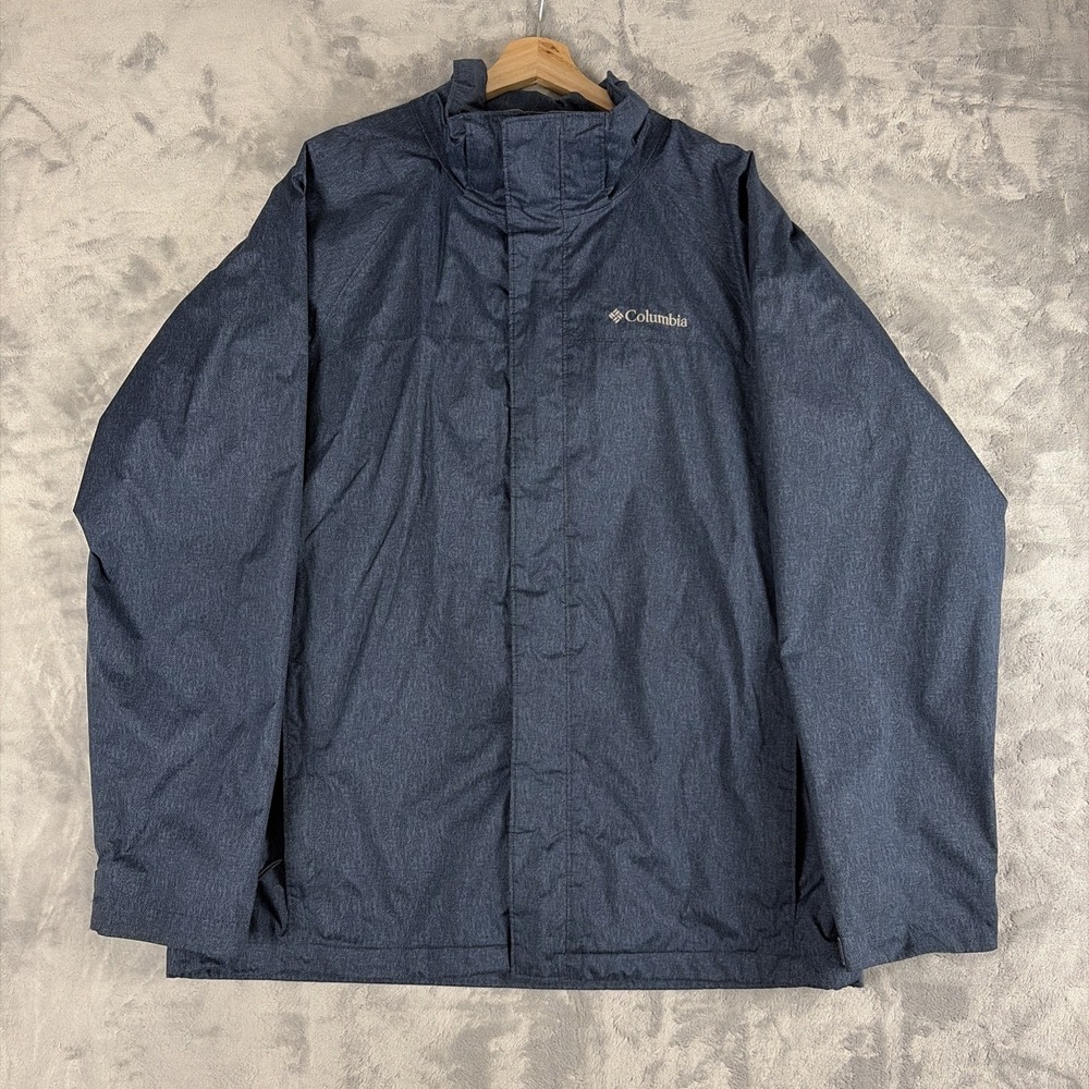 Columbia Interchange 3 In 1 Jacket Blue Large With Therma Coil Puffer Zip In